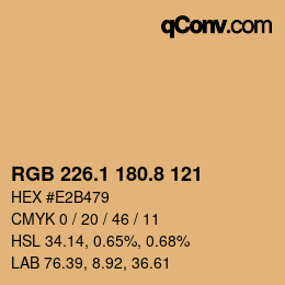 Color code: RGB 226.1 180.8 121 | qconv.com