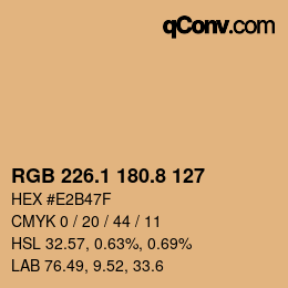Color code: RGB 226.1 180.8 127 | qconv.com