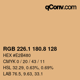 Color code: RGB 226.1 180.8 128 | qconv.com