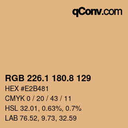 Color code: RGB 226.1 180.8 129 | qconv.com