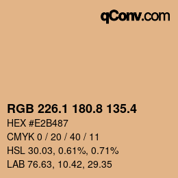 カラーコード: RGB 226.1 180.8 135.4 | qconv.com