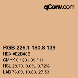 Color code: RGB 226.1 180.8 139 | qconv.com