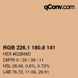 カラーコード: RGB 226.1 180.8 141 | qconv.com