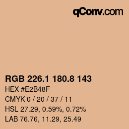 Color code: RGB 226.1 180.8 143 | qconv.com