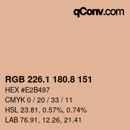 Color code: RGB 226.1 180.8 151 | qconv.com