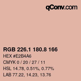 Color code: RGB 226.1 180.8 166 | qconv.com