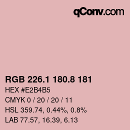 Color code: RGB 226.1 180.8 181 | qconv.com