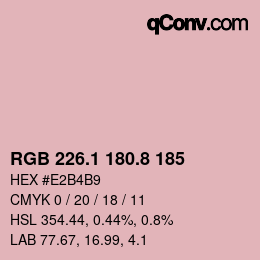 Color code: RGB 226.1 180.8 185 | qconv.com