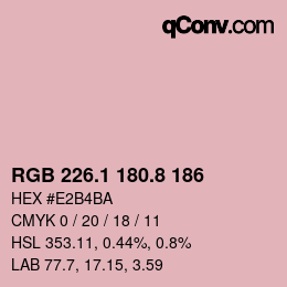 Color code: RGB 226.1 180.8 186 | qconv.com