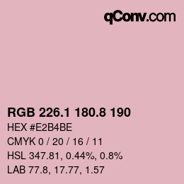 Color code: RGB 226.1 180.8 190 | qconv.com