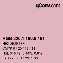 Farbcode: RGB 226.1 180.8 191 | qconv.com