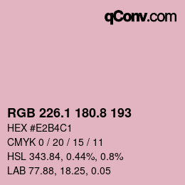 カラーコード: RGB 226.1 180.8 193 | qconv.com