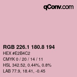 Color code: RGB 226.1 180.8 194 | qconv.com