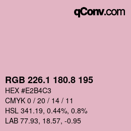 Color code: RGB 226.1 180.8 195 | qconv.com
