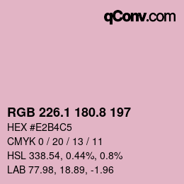 Color code: RGB 226.1 180.8 197 | qconv.com