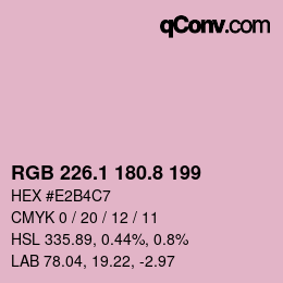 Color code: RGB 226.1 180.8 199 | qconv.com