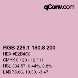 Farbcode: RGB 226.1 180.8 200 | qconv.com