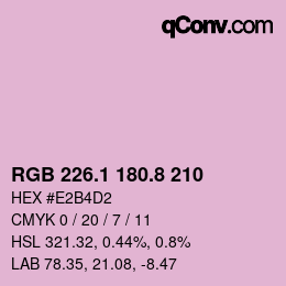 Farbcode: RGB 226.1 180.8 210 | qconv.com