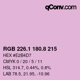 Color code: RGB 226.1 180.8 215 | qconv.com