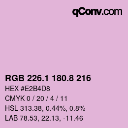Color code: RGB 226.1 180.8 216 | qconv.com