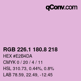カラーコード: RGB 226.1 180.8 218 | qconv.com