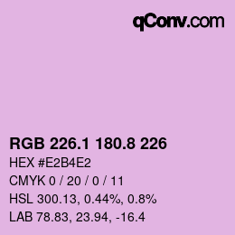 カラーコード: RGB 226.1 180.8 226 | qconv.com