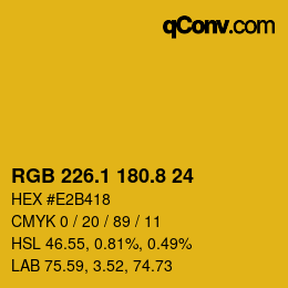 カラーコード: RGB 226.1 180.8 24 | qconv.com