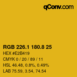 カラーコード: RGB 226.1 180.8 25 | qconv.com