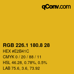 カラーコード: RGB 226.1 180.8 28 | qconv.com