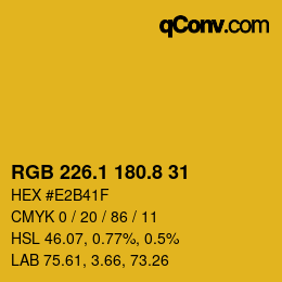 カラーコード: RGB 226.1 180.8 31 | qconv.com