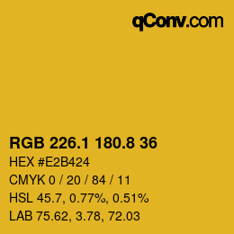 カラーコード: RGB 226.1 180.8 36 | qconv.com