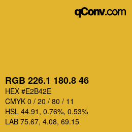 カラーコード: RGB 226.1 180.8 46 | qconv.com