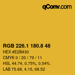 カラーコード: RGB 226.1 180.8 48 | qconv.com