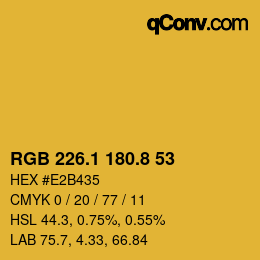 カラーコード: RGB 226.1 180.8 53 | qconv.com