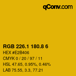 カラーコード: RGB 226.1 180.8 6 | qconv.com