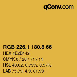 カラーコード: RGB 226.1 180.8 66 | qconv.com