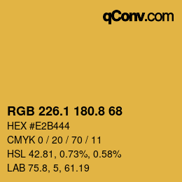 カラーコード: RGB 226.1 180.8 68 | qconv.com