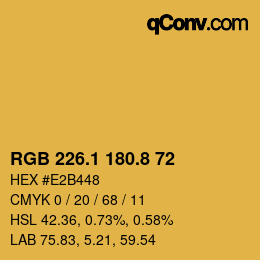 Color code: RGB 226.1 180.8 72 | qconv.com