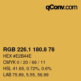 カラーコード: RGB 226.1 180.8 78 | qconv.com
