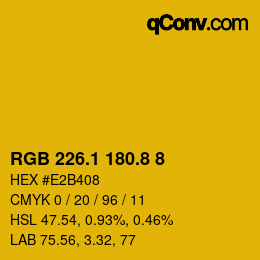 カラーコード: RGB 226.1 180.8 8 | qconv.com