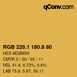 カラーコード: RGB 226.1 180.8 80 | qconv.com