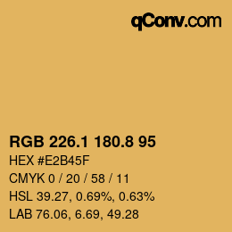 Color code: RGB 226.1 180.8 95 | qconv.com
