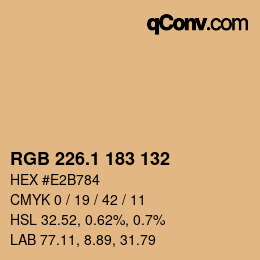 カラーコード: RGB 226.1 183 132 | qconv.com