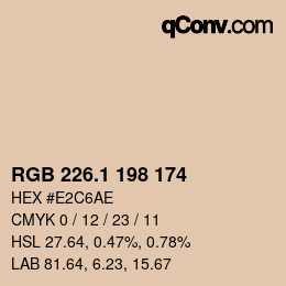 Color code: RGB 226.1 198 174 | qconv.com