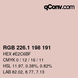 Color code: RGB 226.1 198 191 | qconv.com