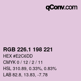 カラーコード: RGB 226.1 198 221 | qconv.com