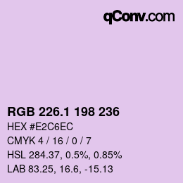 カラーコード: RGB 226.1 198 236 | qconv.com
