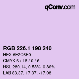 カラーコード: RGB 226.1 198 240 | qconv.com