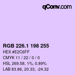 カラーコード: RGB 226.1 198 255 | qconv.com