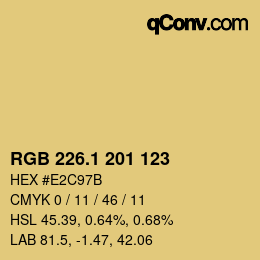 カラーコード: RGB 226.1 201 123 | qconv.com